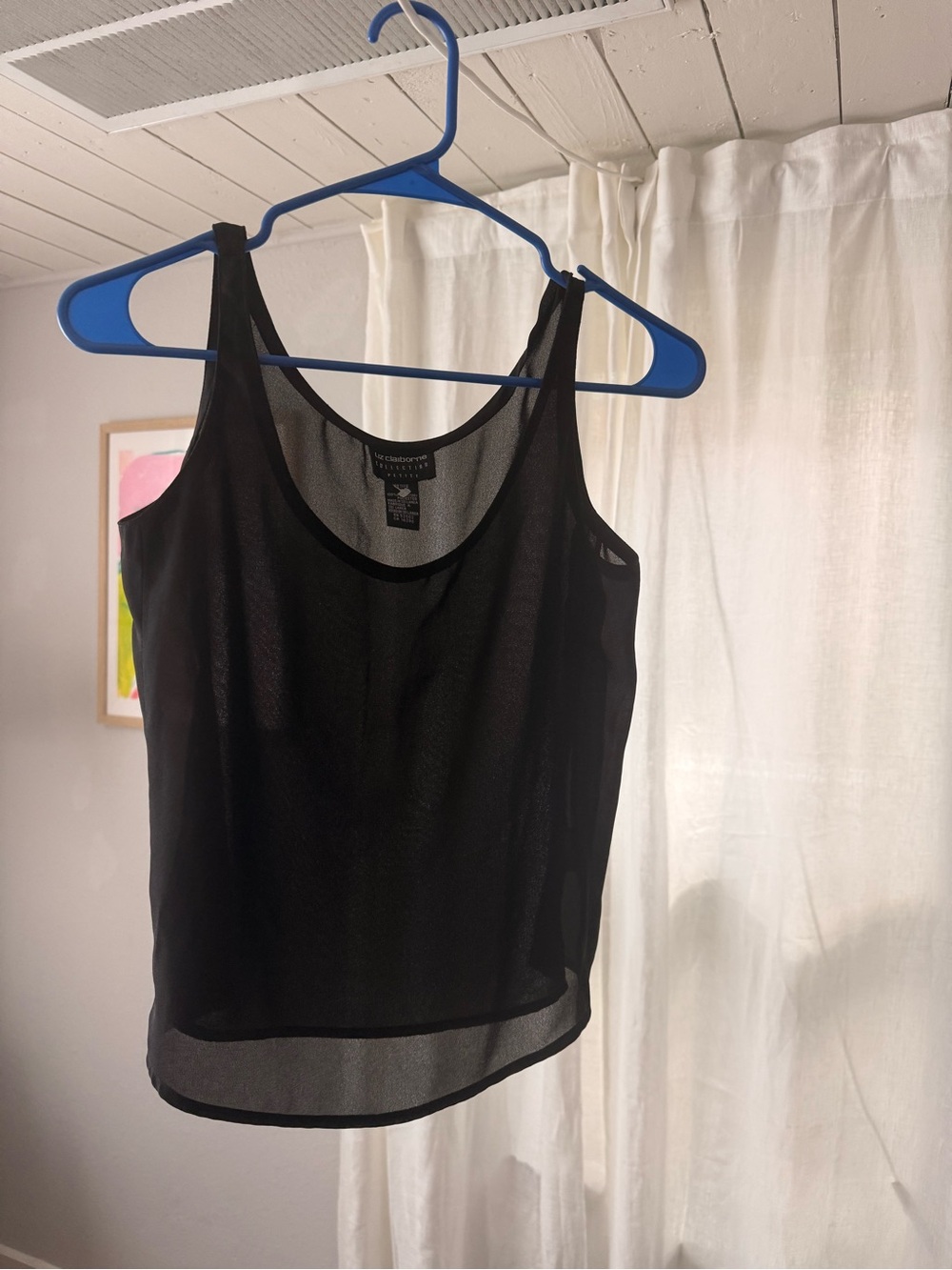 Liz Claiborne Black Sheer Tank Top
